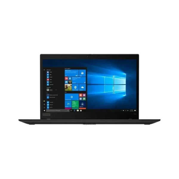 Lenovo ThinkPad T14 laptop open with 14-inch Full HD display.