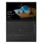 Backlit spill-resistant keyboard with TrackPoint on Lenovo ThinkPad X1 Carbon laptop