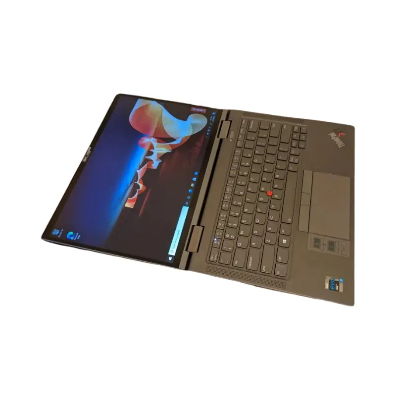 Lenovo X1 YOGA _ Laptop _ Intel Core I5-8250U _ 256GB SSD _ 8GB Ram _ Intel Iris X360 _ 14 Inch _ TOUCH _ from 360 degreeview Lenovo X1 Yoga G3 in tent mode showing its 360-degree hinge design