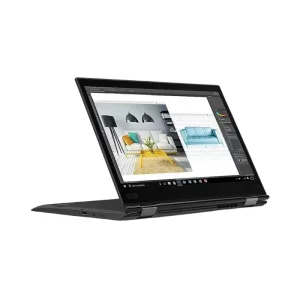 منظر جانبي لجهاز Lenovo ThinkPad X1 Yoga G3 يُظهر منافذ USB وHDMI وThunderbolt